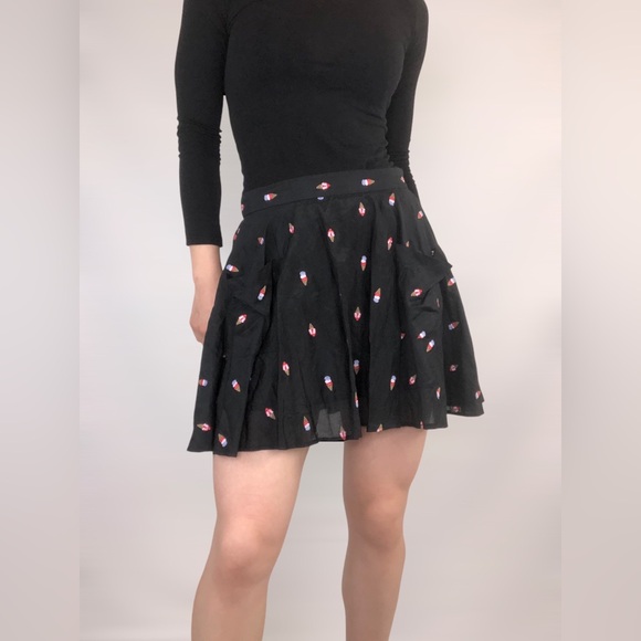 SOLD Fleur du Mal Cotton Silk Ice Cream Embroidered Mini Skirt Croquette - Picture 5 of 10